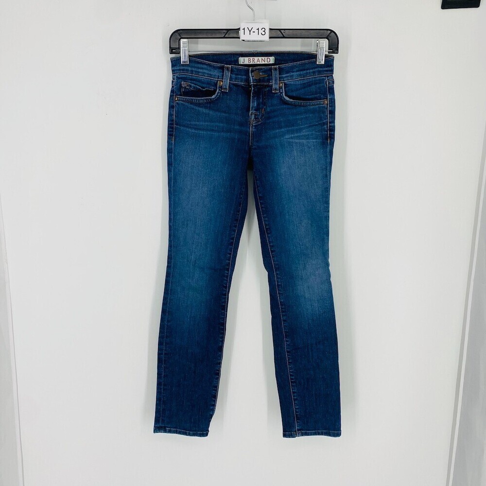 J Brand Seven-Eighths Cropped Moxie Jeans Women's Size 24 Blue Cotton Mid Rise